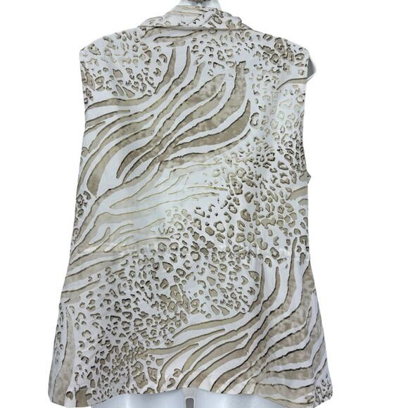 Chicos Zenergy Neema Vest Animal Print Beige Full Zip Lightweight Jacket 2 / L - Picture 13 of 16